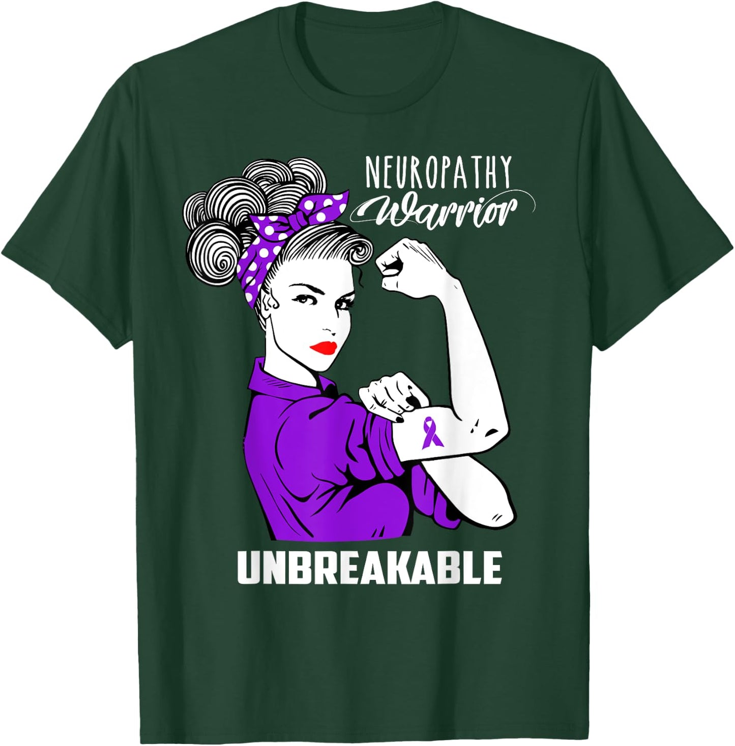 Neuropathy Warrior Unbreakable Shirt Awareness Gift T-Shirt - T-Shirt | Forest