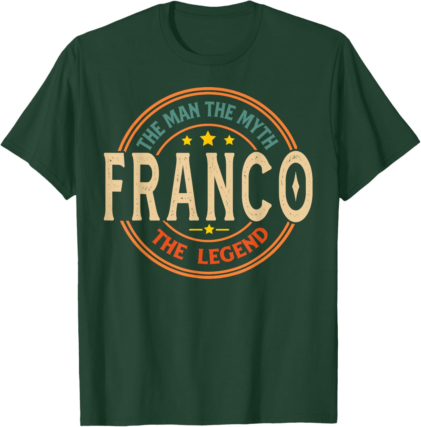 FRANCO The Man The Myth The Legend Vintage Personalized T-Shirt - T-Shirt | Forest