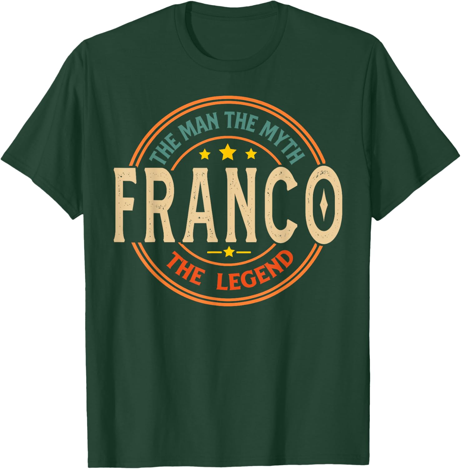 FRANCO The Man The Myth The Legend Vintage Personalized T-Shirt - T-Shirt | Forest