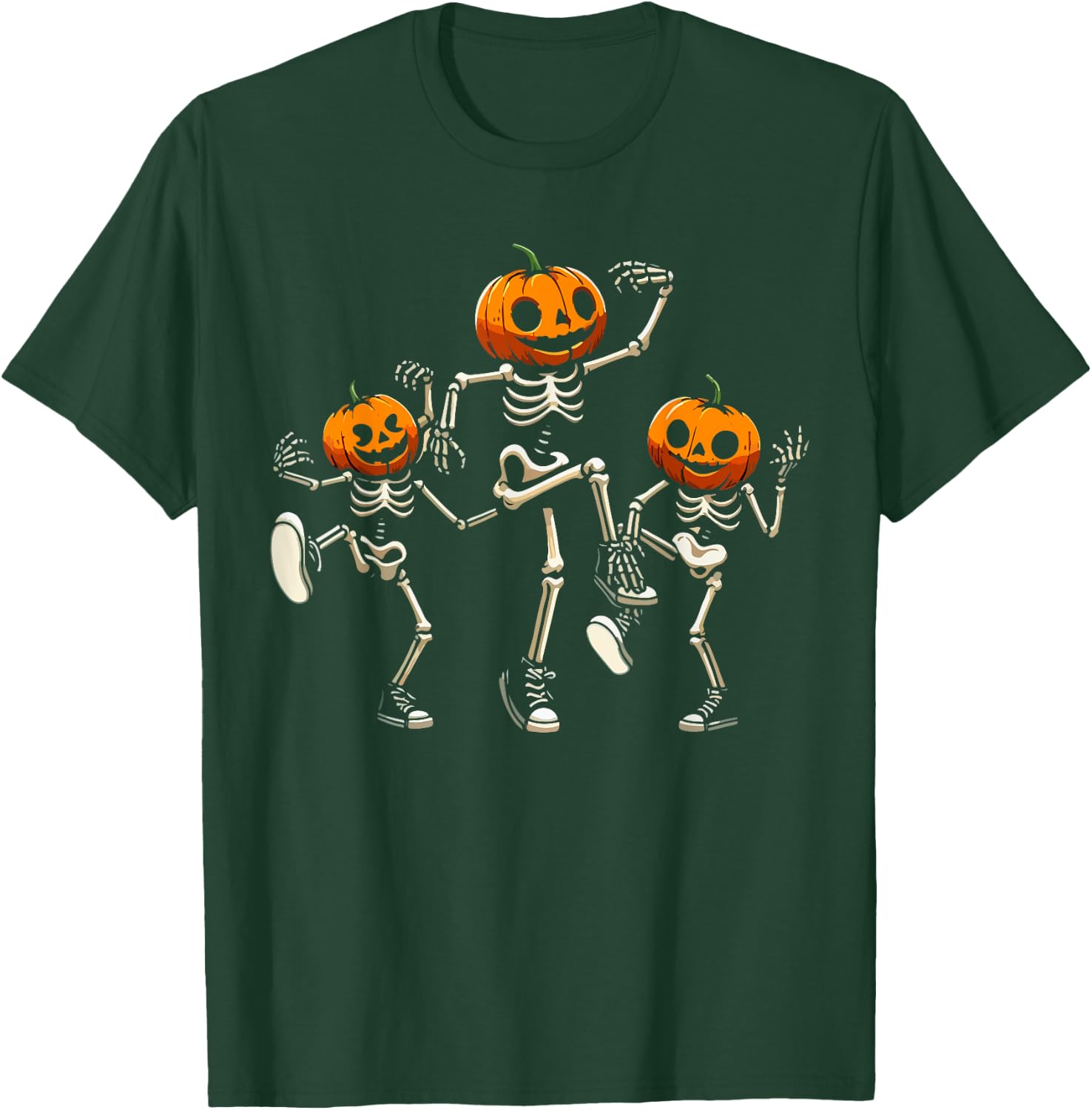 Dancing Skeleton Pumpkin Head Halloween Costume Women Men T-Shirt - T-Shirt | Forest