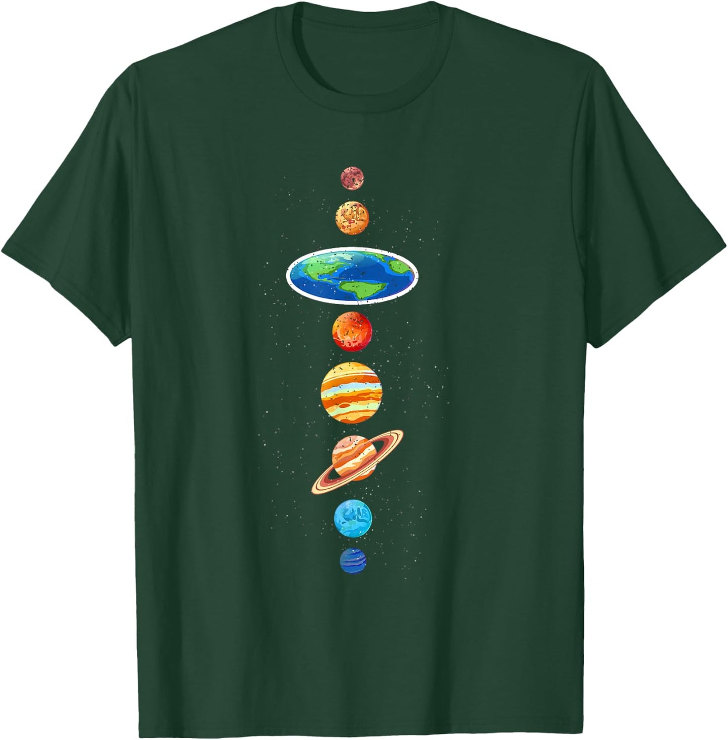 Flat Earth Conspiracy - Solar System Planets - Flat Earther T-Shirt - T-Shirt | Forest
