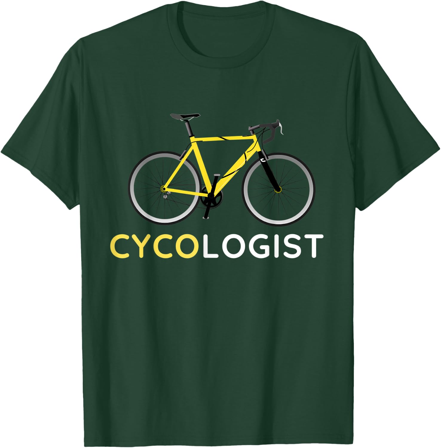 Cycologist Shirt Cycling Bicycle Cyclist Road Bike Yellow T-Shirt - T-Shirt | Forest