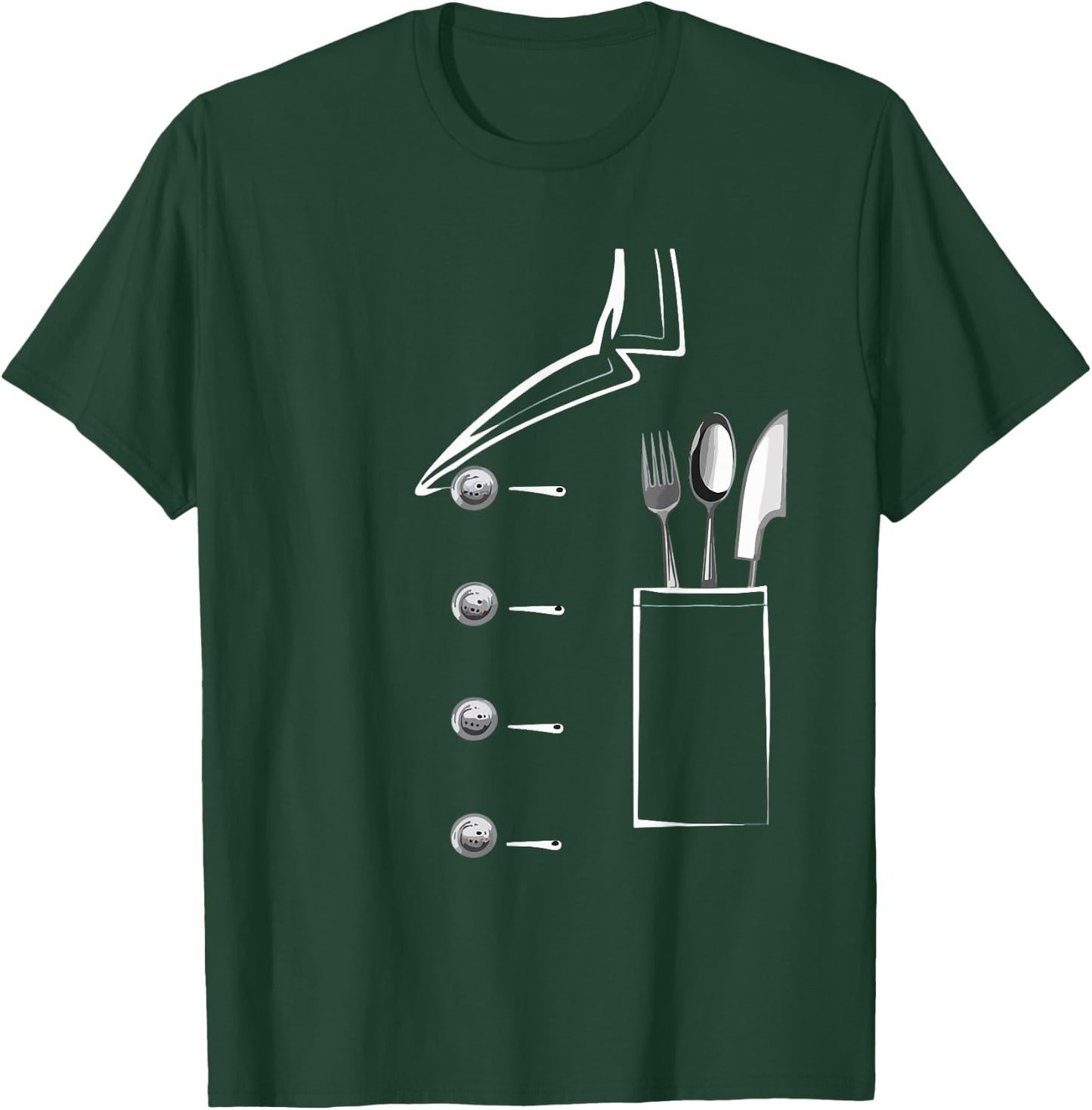 Chef Jacket Uniform Cooking Cook Funny Chef Culinary Kitchen T-Shirt - T-Shirt | Forest
