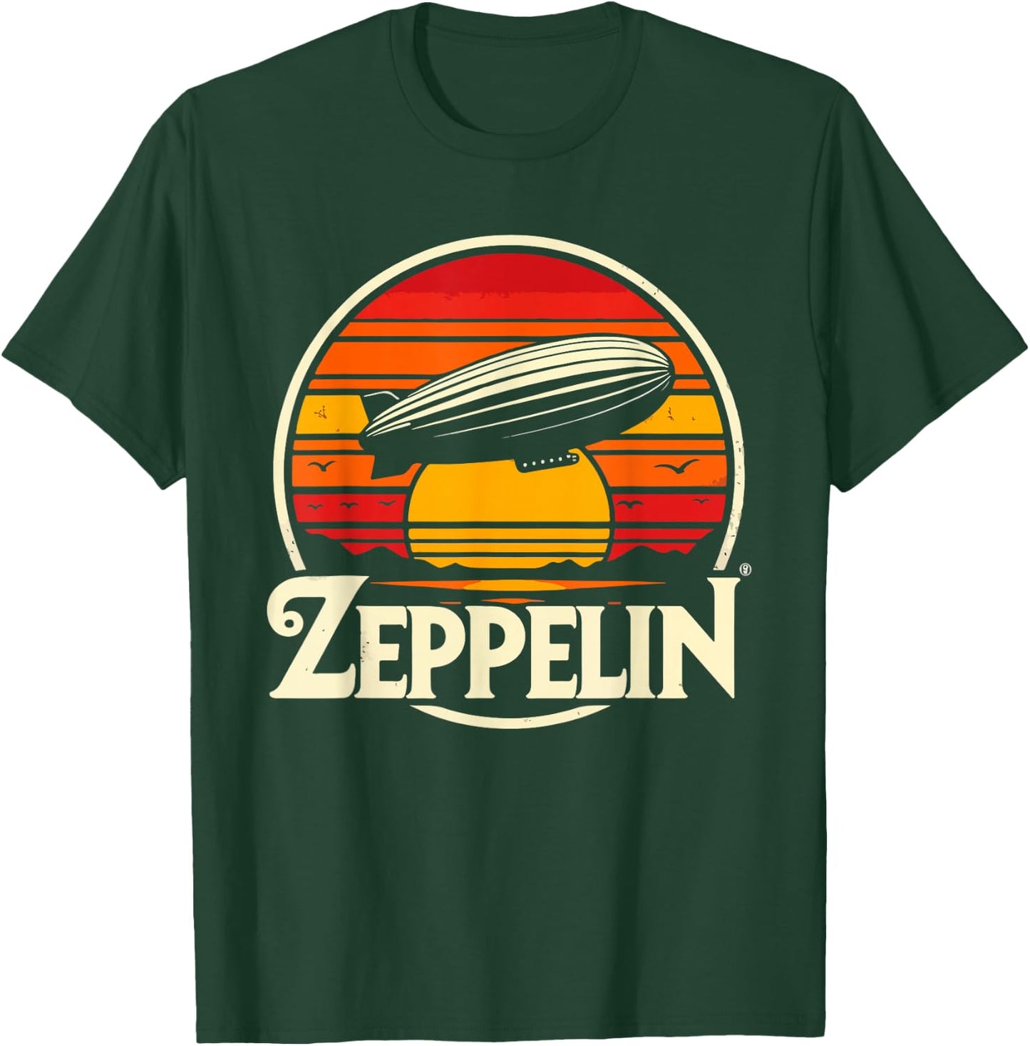 Retro Zeppelin Vintage Dirigible Airship 70s 80s Zepelin T-Shirt - T-Shirt | Forest