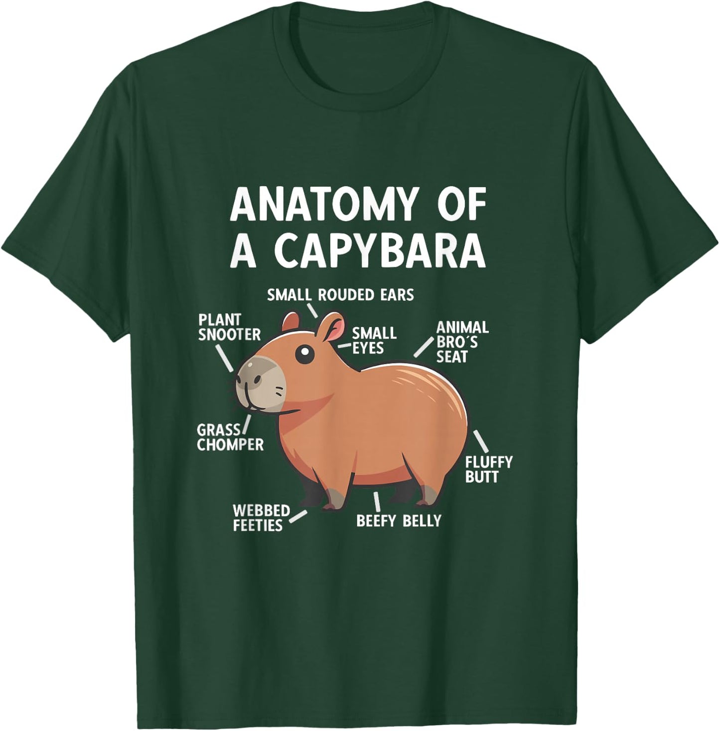 Funny Anatomy Of A Capybara T-Shirt - T-Shirt | Forest