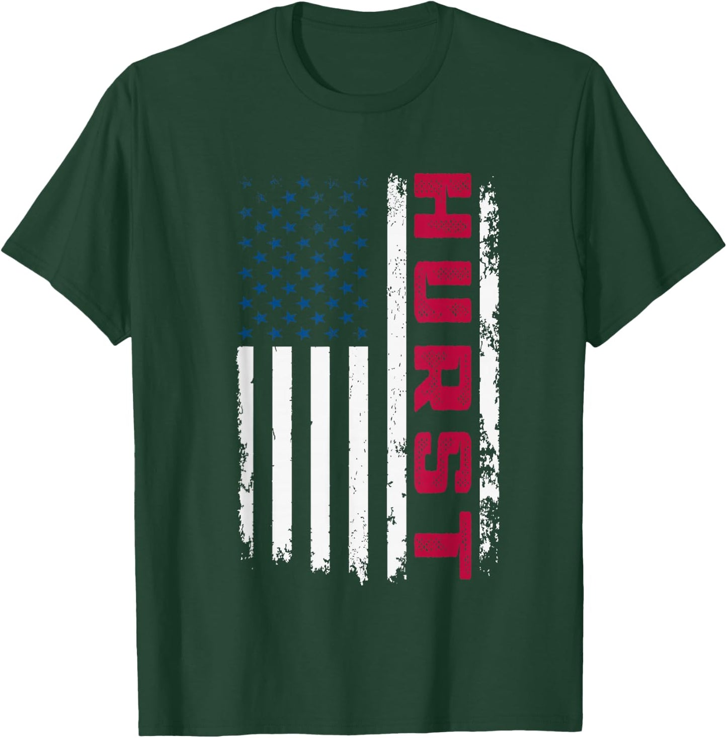 Hurst USA Flag Lover Patriotic American Hurst T-Shirt - T-Shirt | Forest