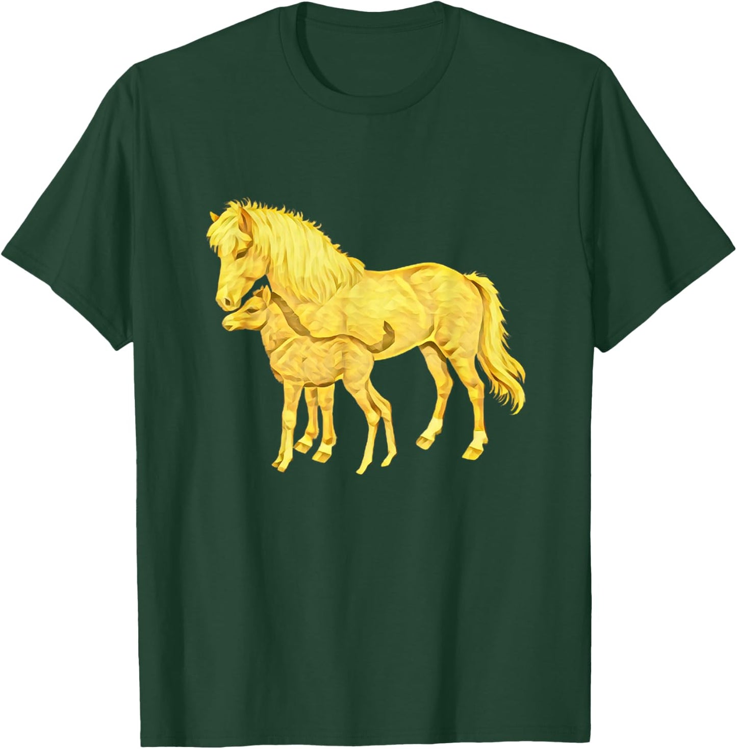 Horses Motif Horse Elegant Mane Animals colorful Horses T-Shirt - T-Shirt | Forest
