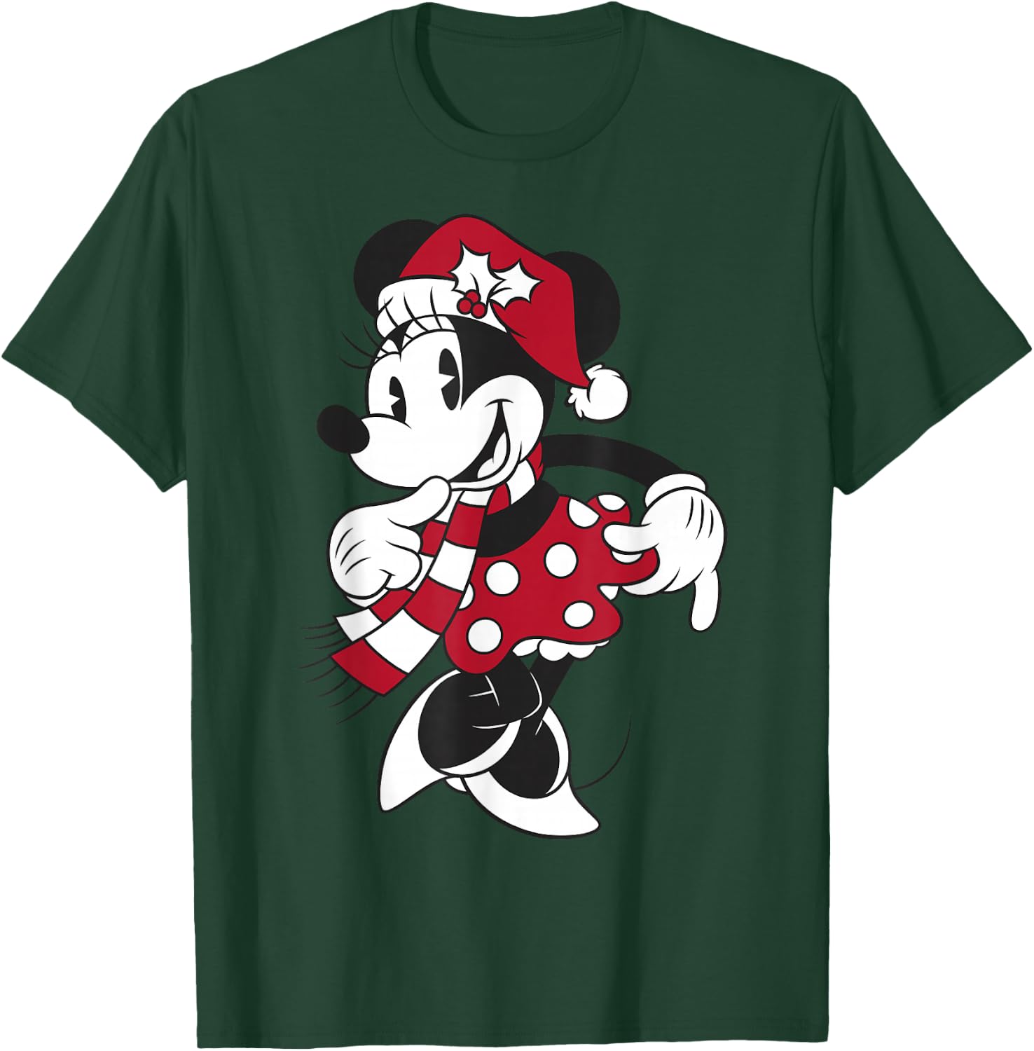 Disney Mickey & Friends Christmas Minnie Mouse Portrait T-Shirt - T-Shirt | Forest