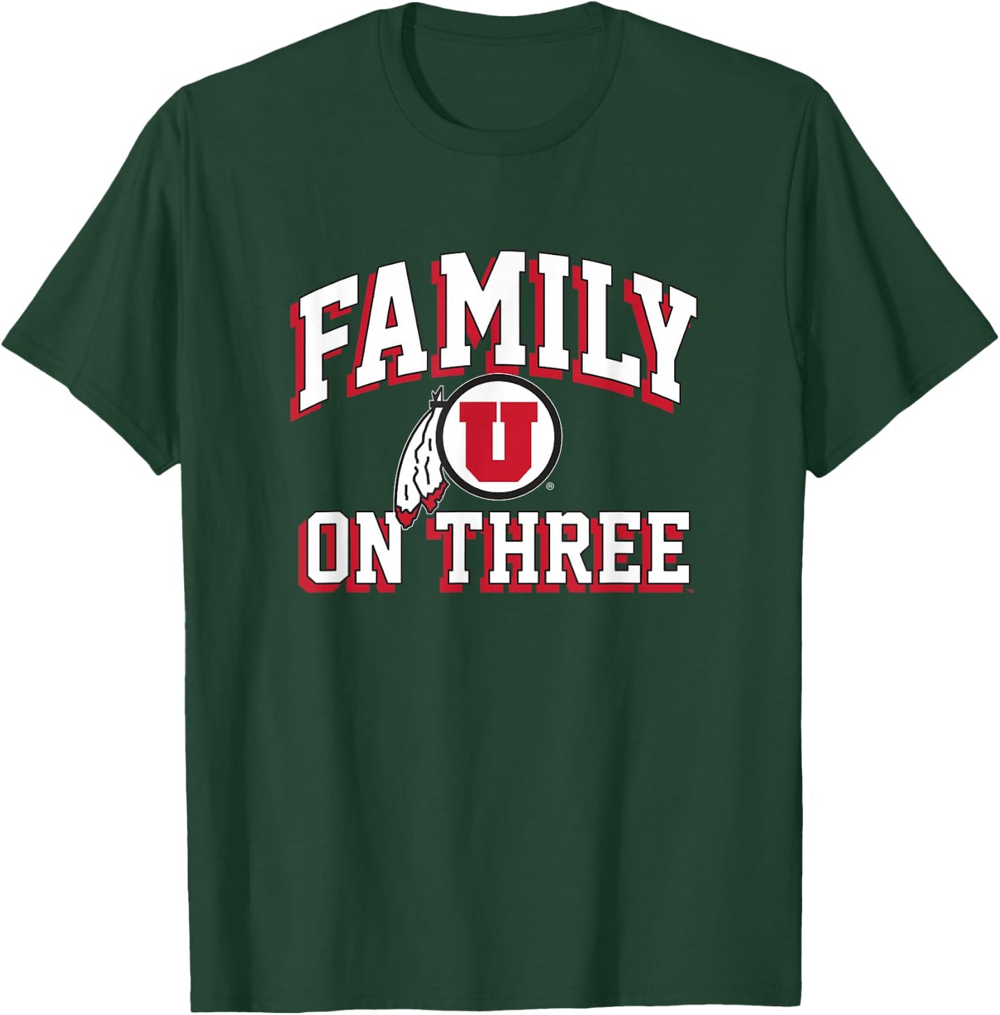 University of Utah Utes Family on Three T-Shirt - T-Shirt | Forest