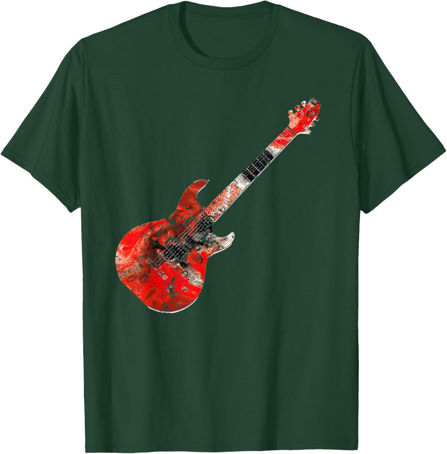 Playable Guitar Shirt Electric Guitar Colorful Abstract T-Shirt - T-Shirt | Forest