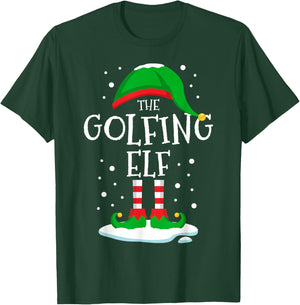 The Golfing Elf Christmas Family Matching Xmas Golf Funny T-Shirt - T-Shirt | Forest