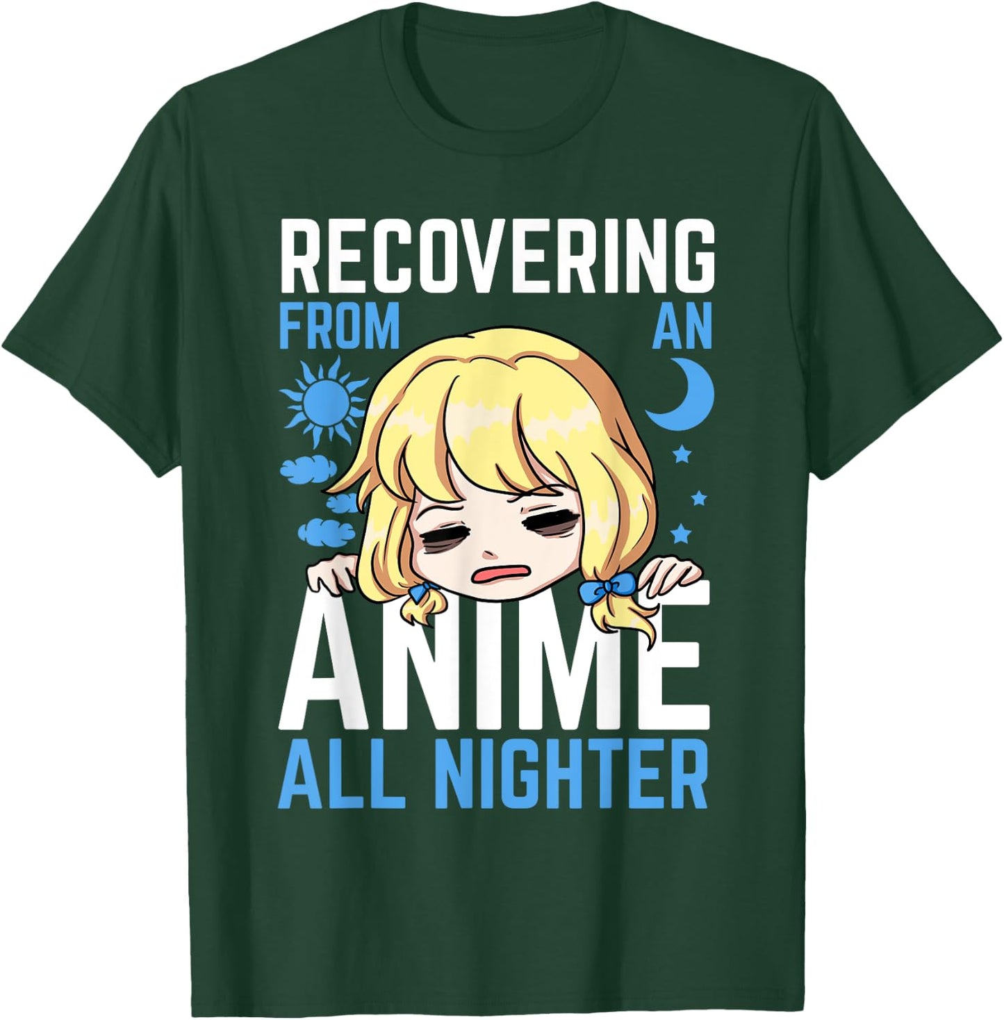 Anime All Nighter Japanese Manga Sun Series Moon Cloud Star T-Shirt - T-Shirt | Forest