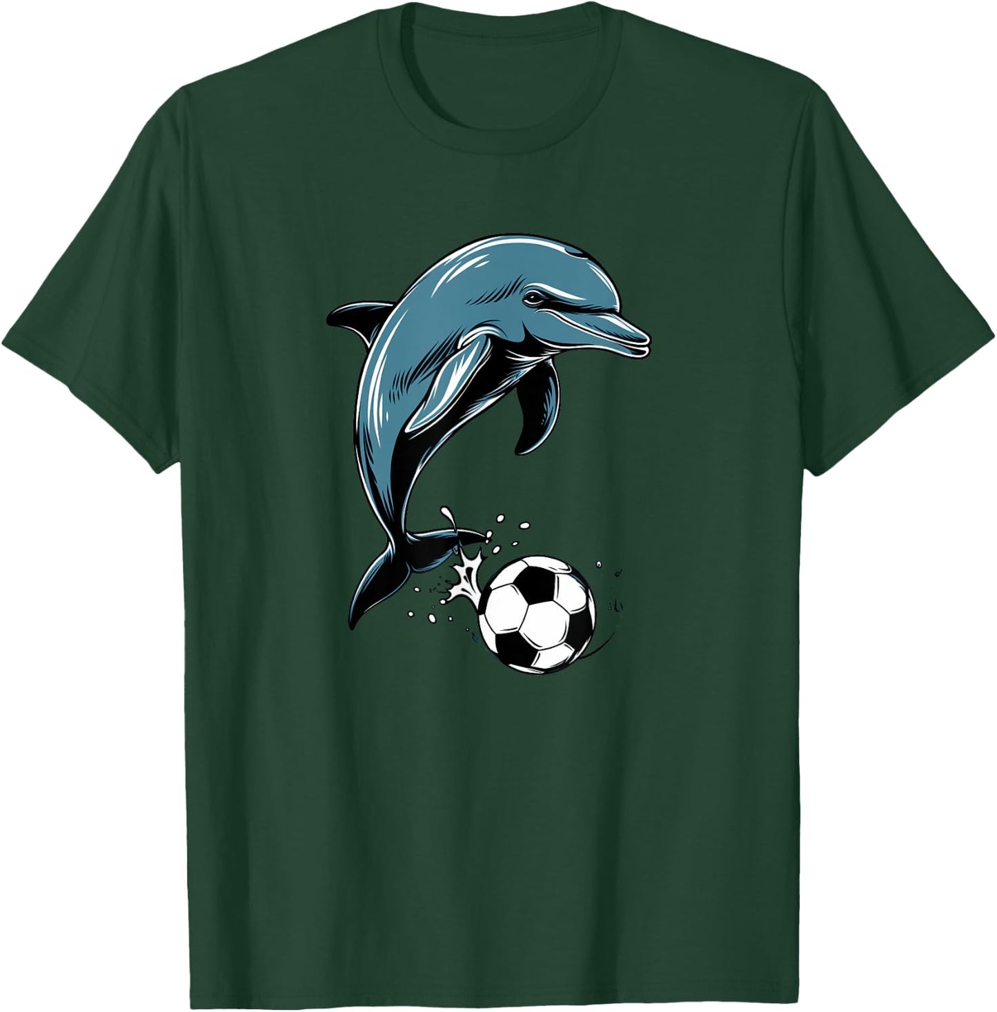 Cute Dolphin Playing Soccer - Cute Orca Playing Soccer T-Shirt - T-Shirt | Forest