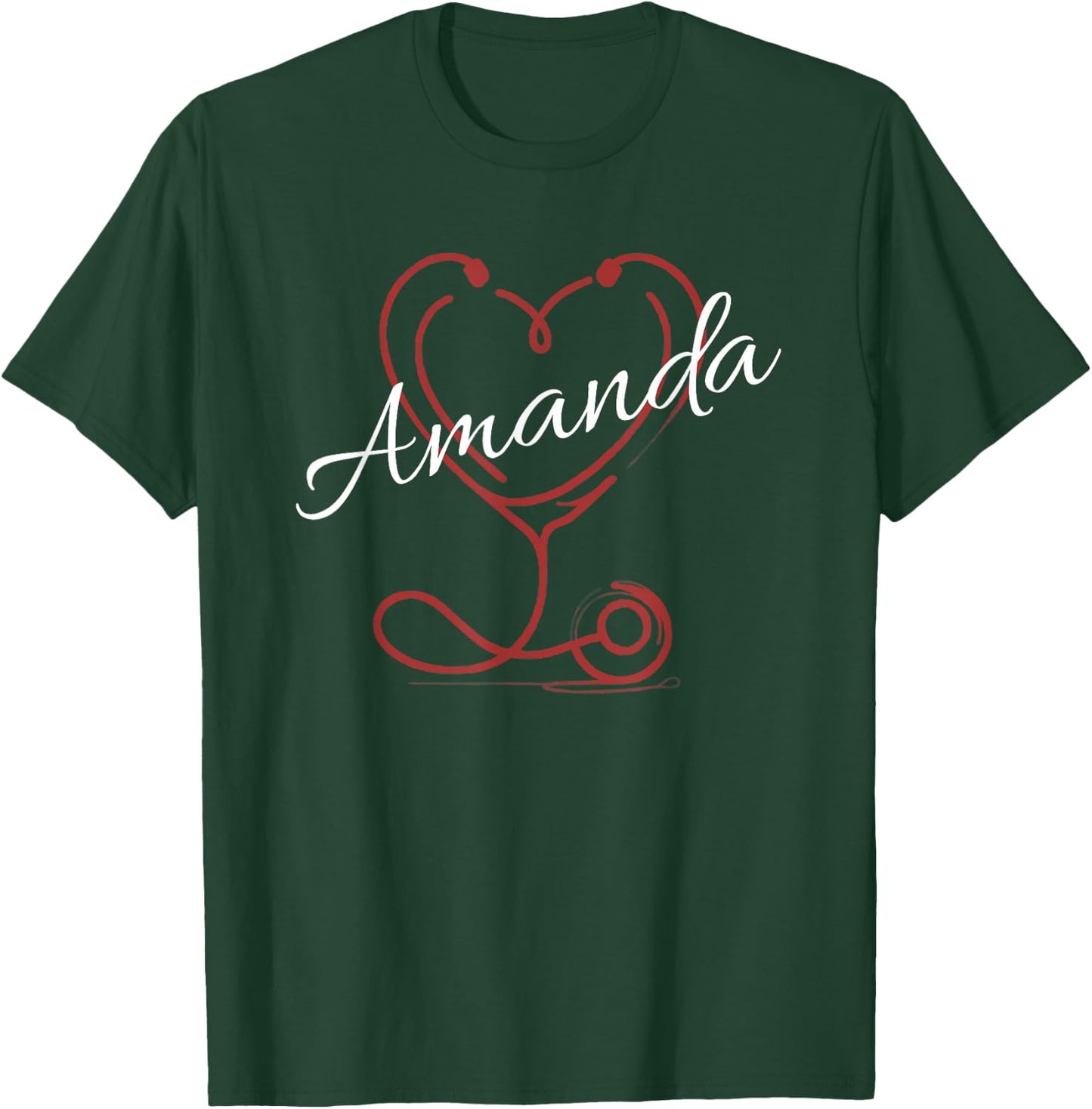 AMANDA Nurse Gift Cute Doctor Designer Personalized Nurse T-Shirt - T-Shirt | Forest