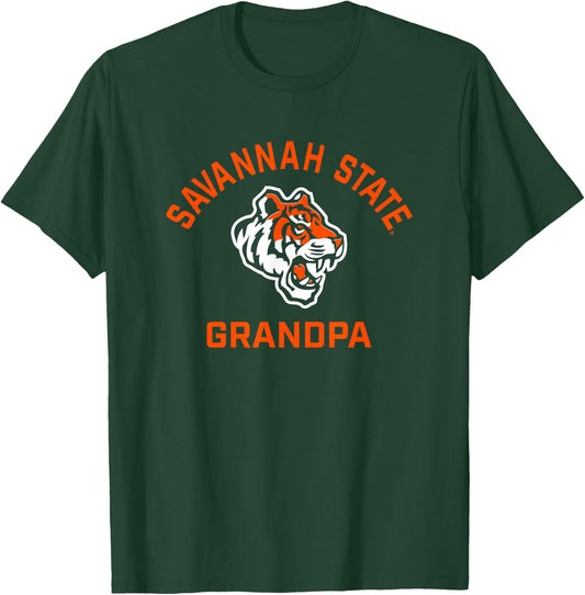 Savannah State University SSU Tigers Arched Grandpa T-Shirt - T-Shirt | Forest