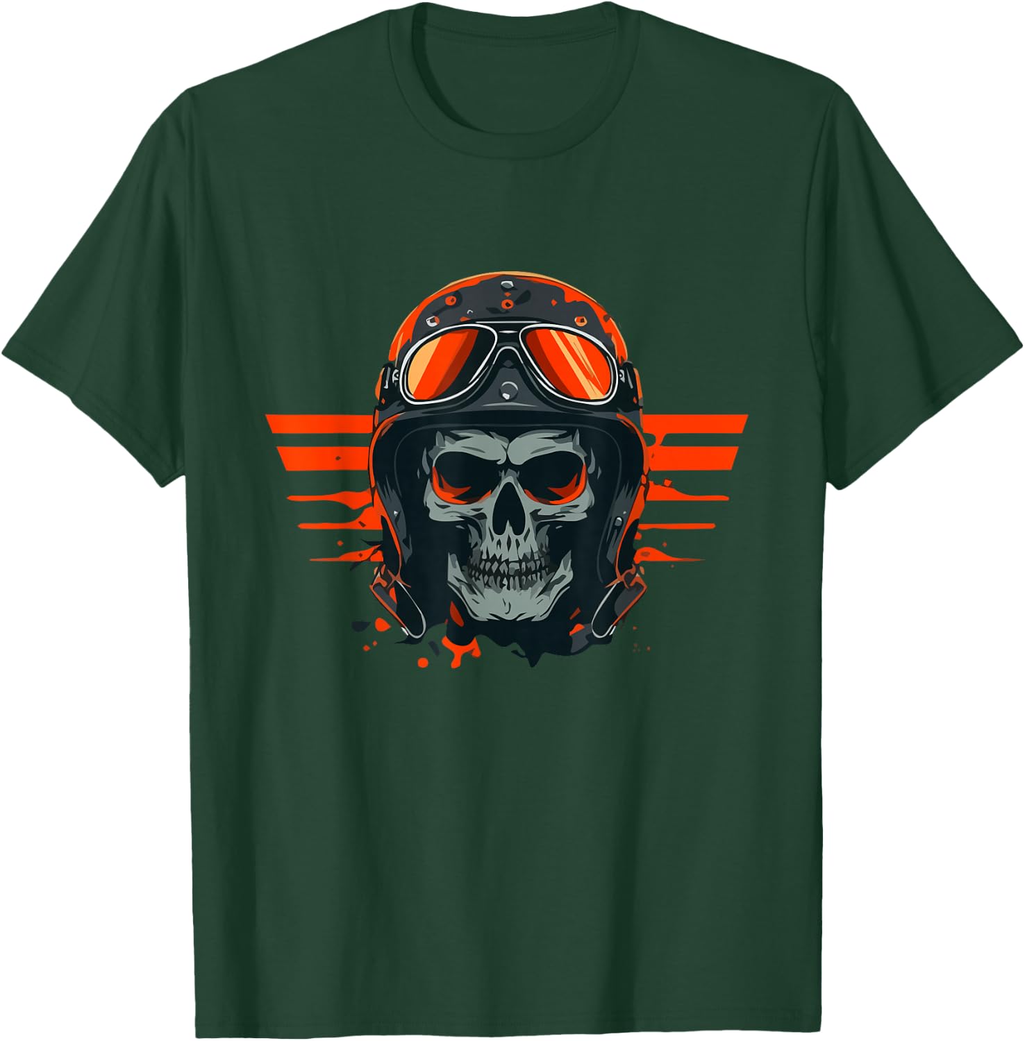 Skull Pilot Aviator with Helmet Vintage Skeleton Skull T-Shirt - T-Shirt | Forest