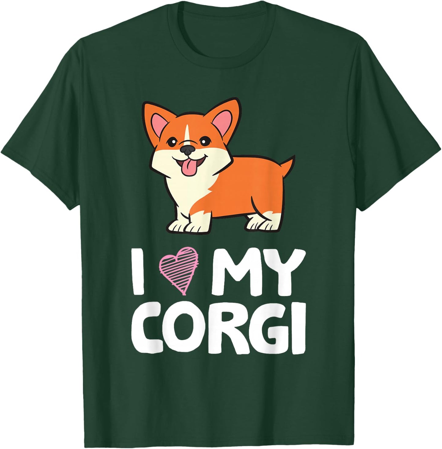 I Love My Corgi Dog Funny Welsh Corgi Owner T-Shirt - T-Shirt | Forest