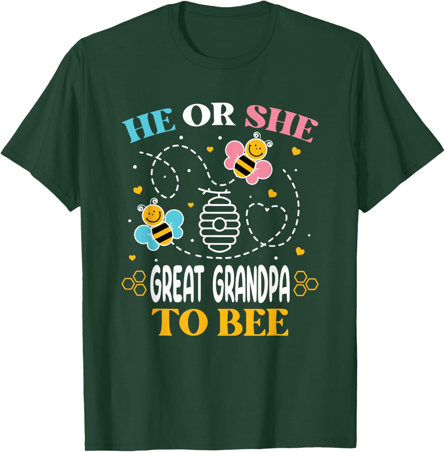 He Or She Great Grandpa to Bee Gender Baby Reveal T-Shirt - T-Shirt | Forest