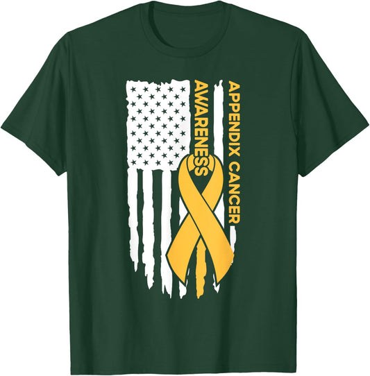 Appendix Cancer Awareness Flag Appendix Cancer T-Shirt - T-Shirt | Forest