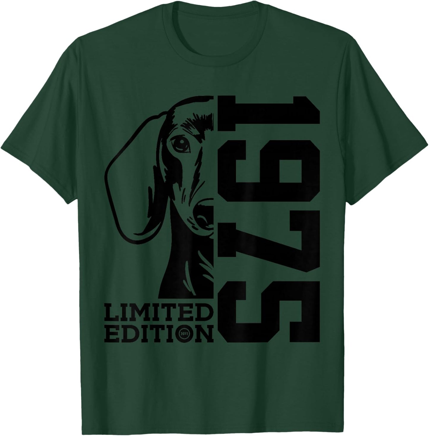 51st Birthday Dachshund Limited Edition 1975 T-Shirt - T-Shirt | Forest
