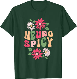 Neurospicy Retro Flower T-Shirt - T-Shirt | Forest
