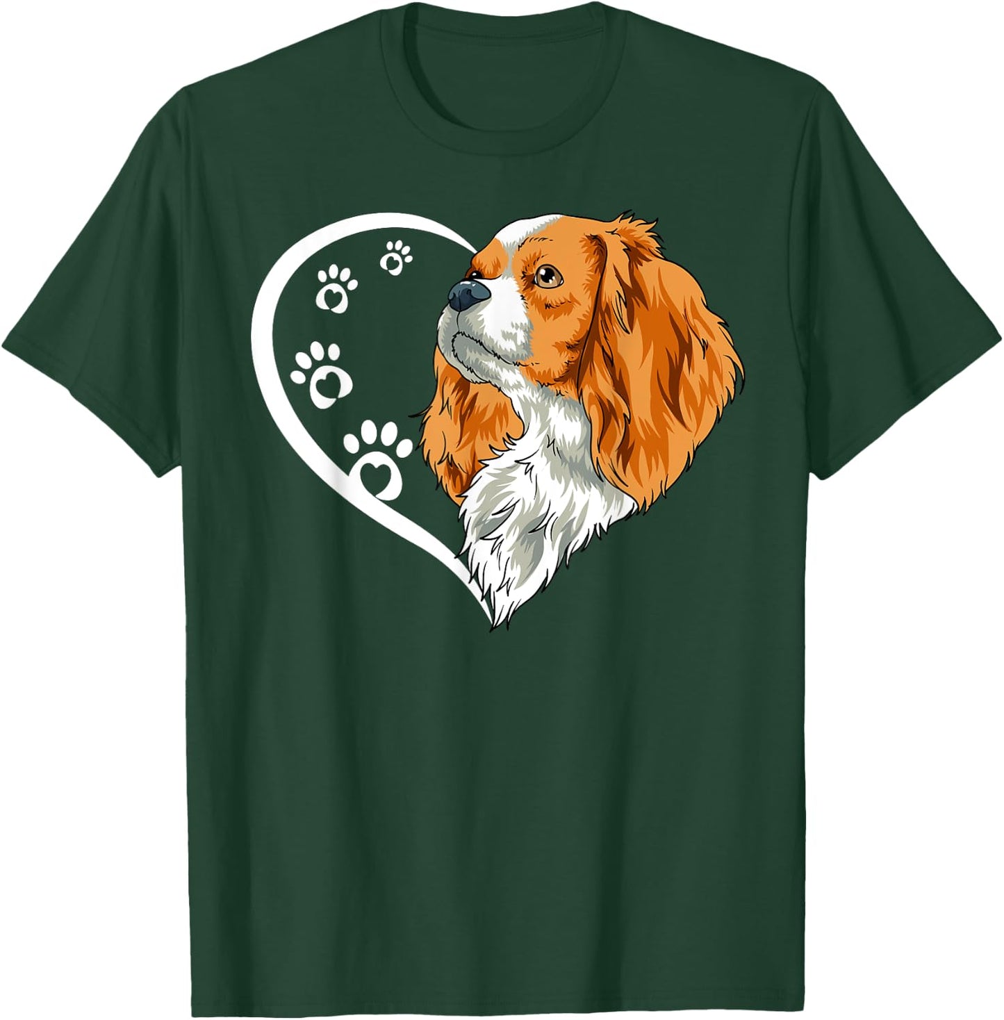 Cavalier King Charles Spaniel Shirts Girls Heart T-Shirt - T-Shirt | Forest