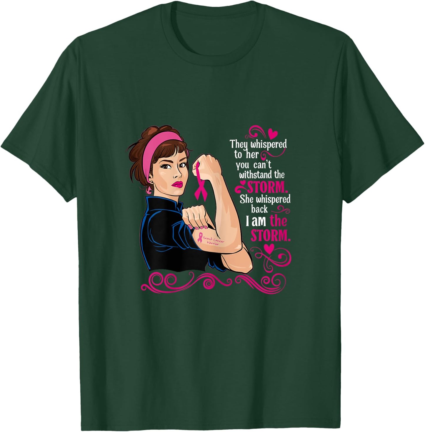I'm The Storm Pink Ribbon Breast Cancer Survivor Warrior T-Shirt - T-Shirt | Forest