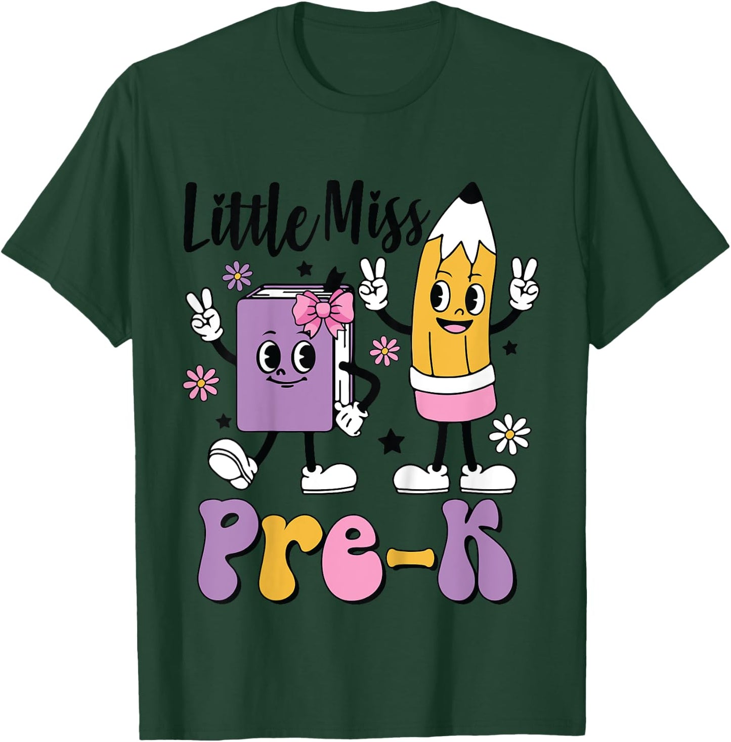 Little Miss Pre-K Kindergarten School toddler Girls Youth T-Shirt - T-Shirt | Forest