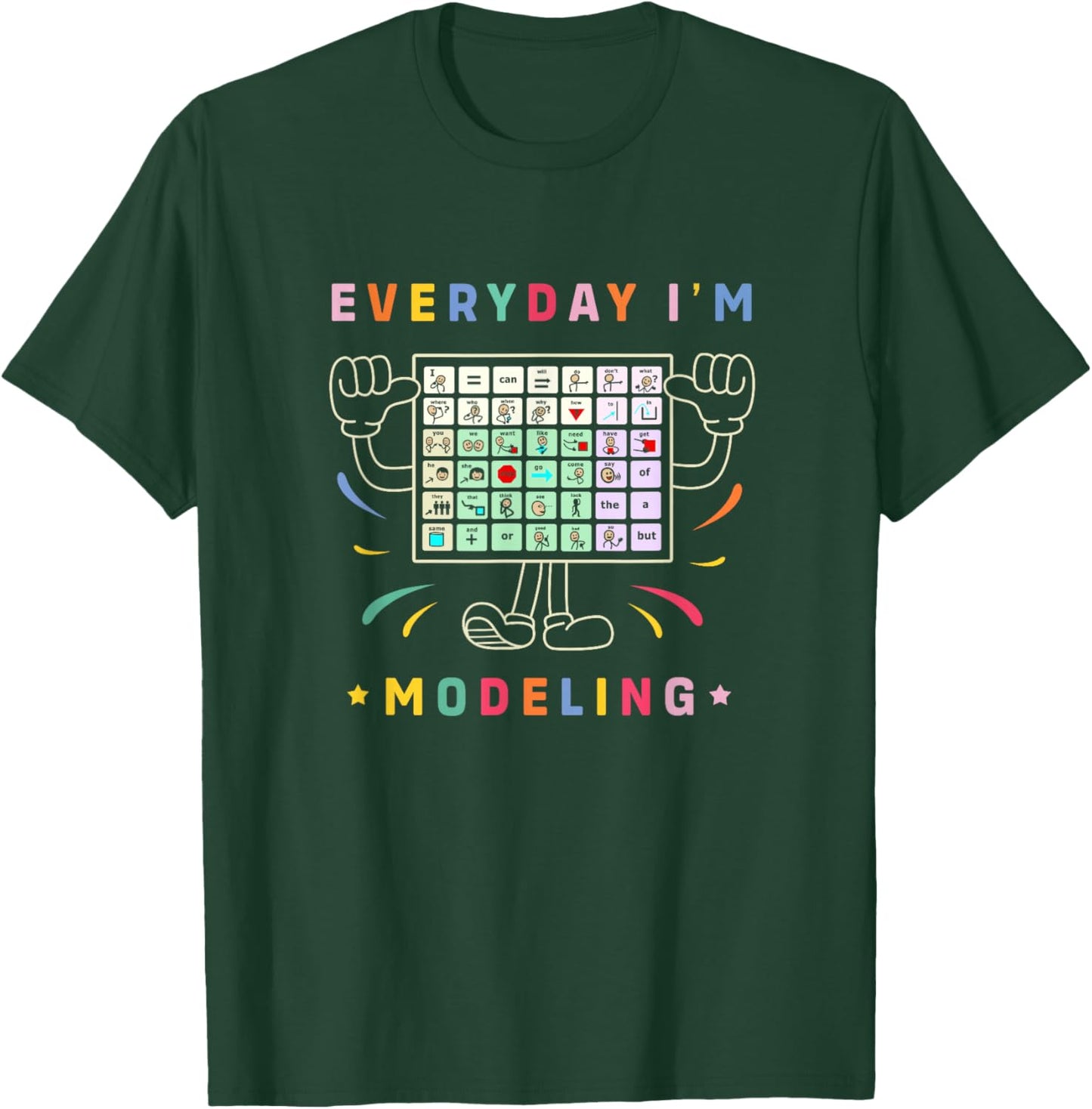 AAC Awareness Month Gifts AAC Speech Therapy Cute AAC Communication AAC Symbols Everyday I'm Modelling T-Shirt - T-Shirt | Forest
