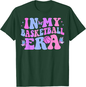 in My Basketball Era Groovy Basketball T-Shirt - T-Shirt | Forest