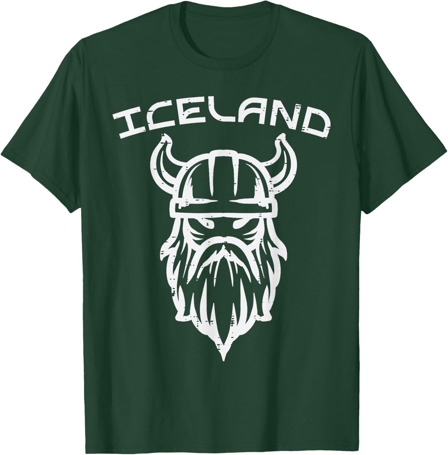 Viking Head Iceland Norse Mythology Icelandic Men Kids Women T-Shirt - T-Shirt | Forest