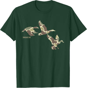 Flying Mallard Duck Camouflage Camo Duck Hunting Camo Hunter T-Shirt - T-Shirt | Forest