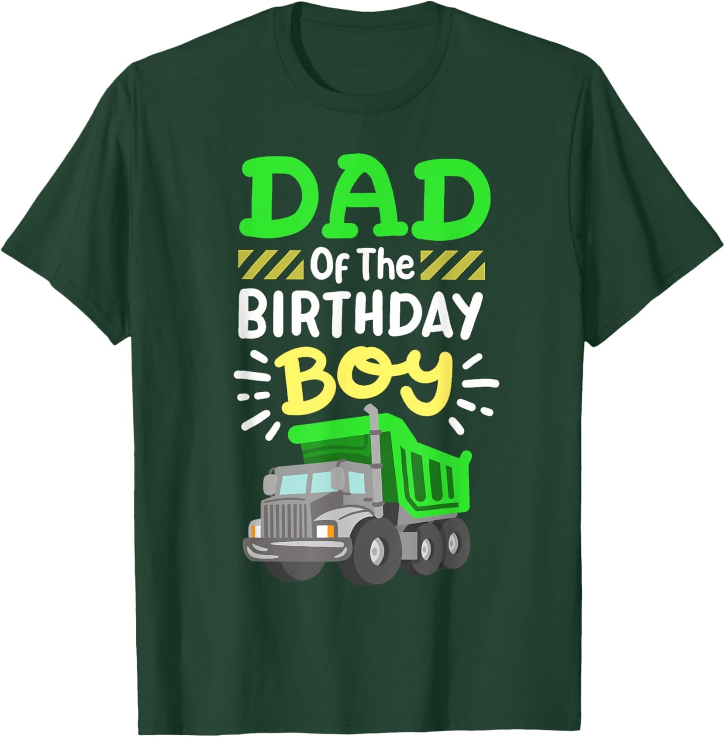 Dad Of The Birthday Boy Garbage Truck Birthday Family T-Shirt - T-Shirt | Forest