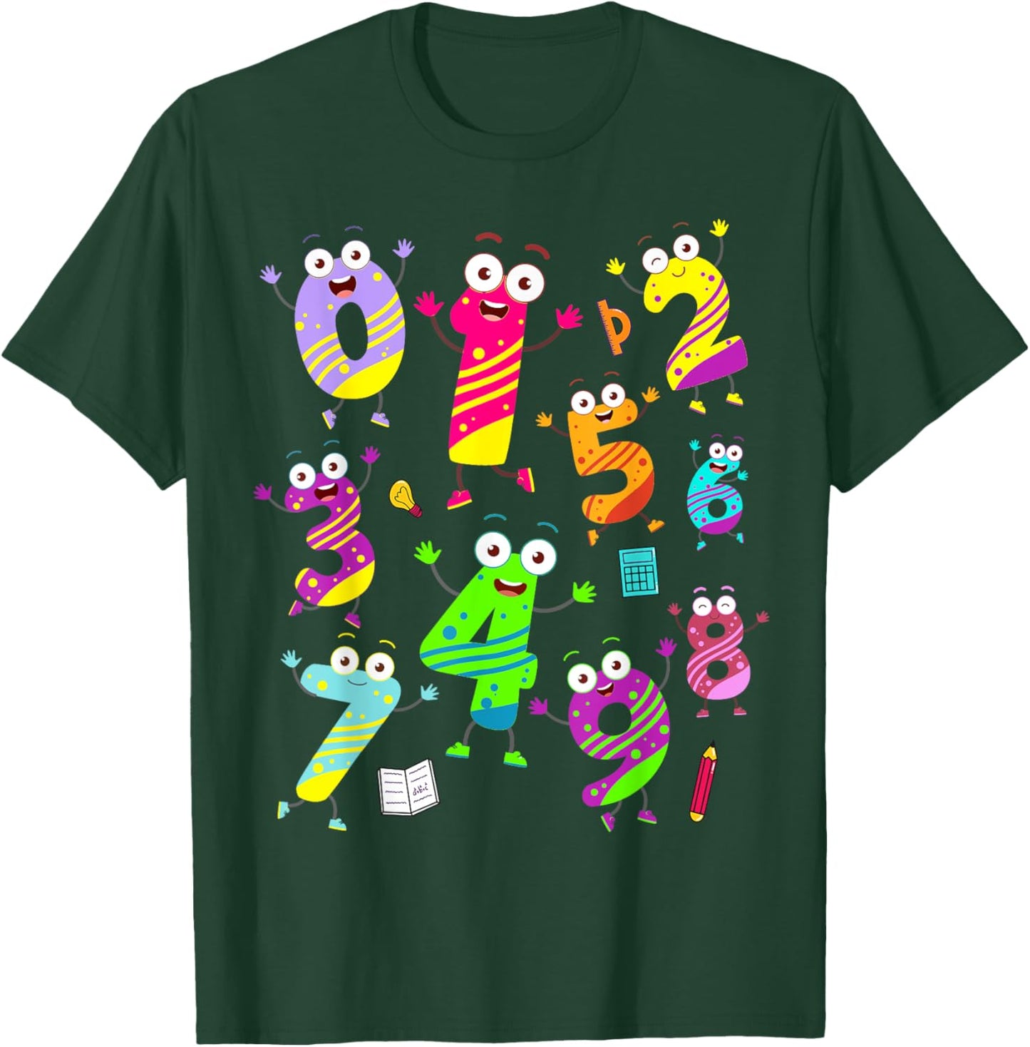 Maths Day Costume With Numbers On Idea For Kids Maths Number T-Shirt - T-Shirt | Forest