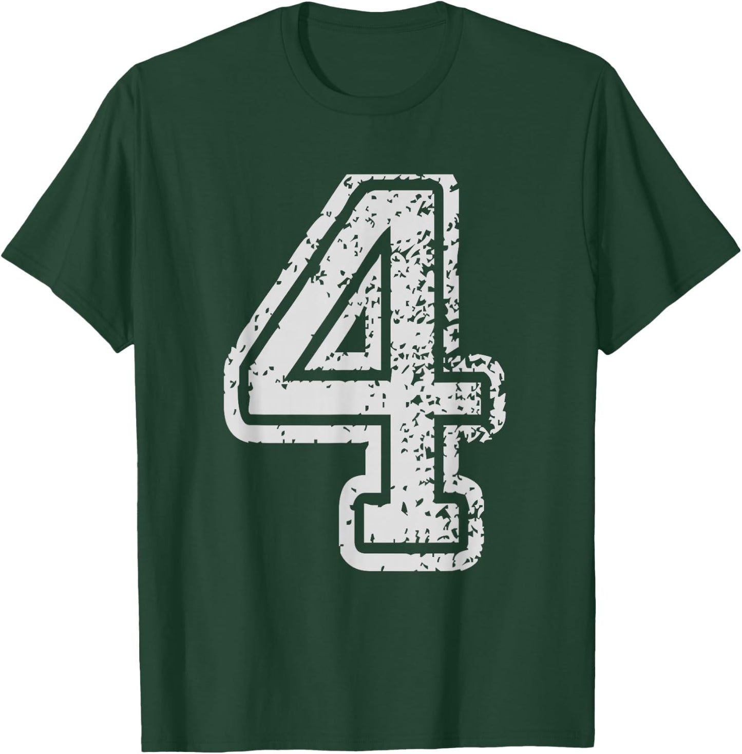 Team Jersey Uniforms Number 4 Four School Sports Birthdays T-Shirt - T-Shirt | Forest
