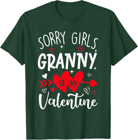 Sorry Girls Granny Is My Valentine Heart Valentine Boys T-Shirt - T-Shirt | Forest
