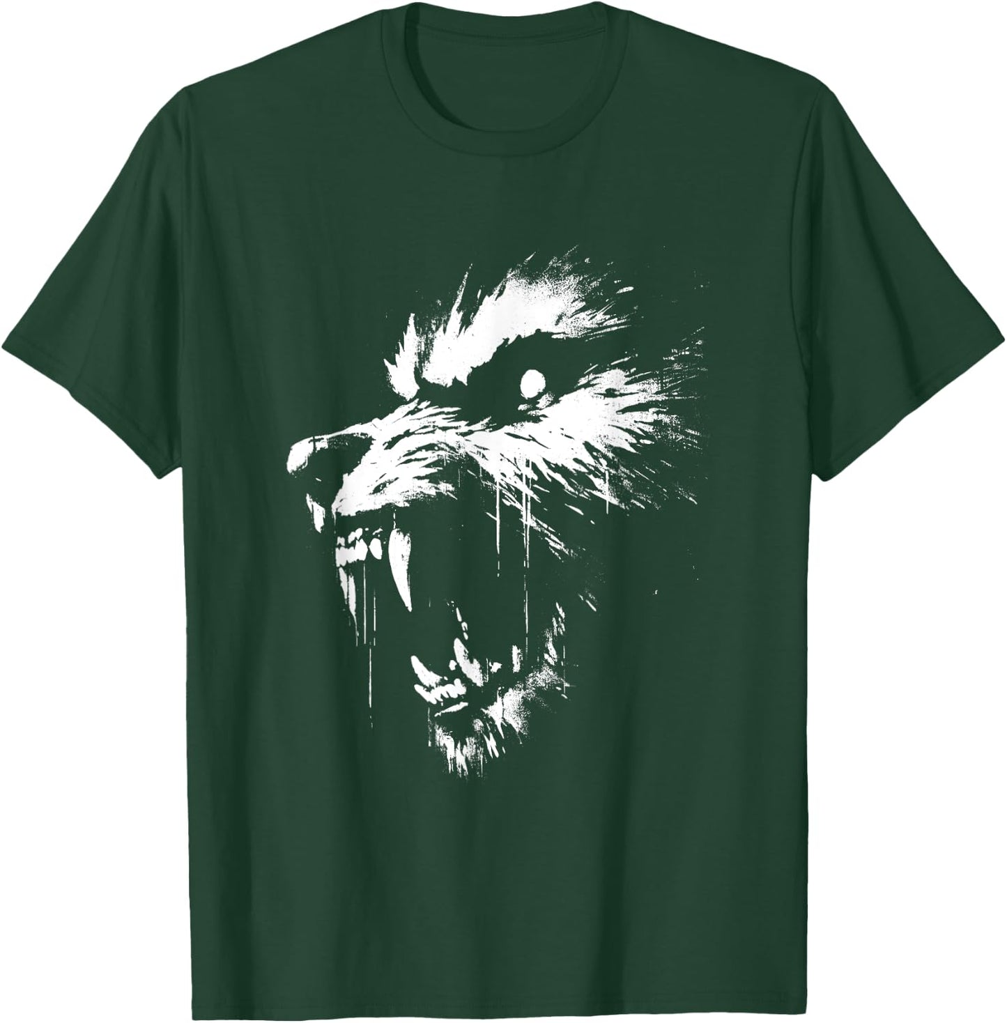 Werewolf - Vintage Spooky Werewolf Halloween Lover T-Shirt - T-Shirt | Forest