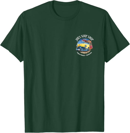 Joe's Surf Vintage Woody Wagon Logo Graphic T-Shirt - T-Shirt | Forest