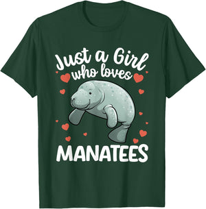 Cool Manatee Art Girls Kids Ocean Dugong Manatee T-Shirt - T-Shirt | Forest