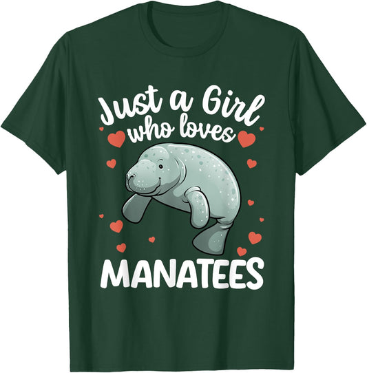 Cool Manatee Art Girls Kids Ocean Dugong Manatee T-Shirt - T-Shirt | Forest