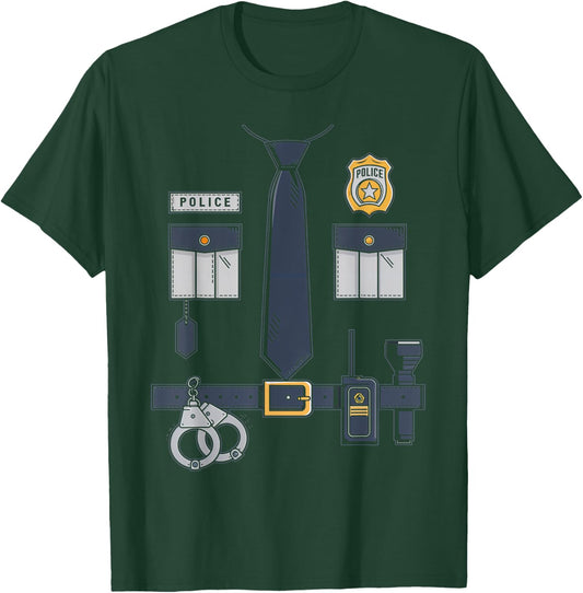 Police Costume Gear Police Officer Law Enforcement Uniform T-Shirt - T-Shirt | Forest