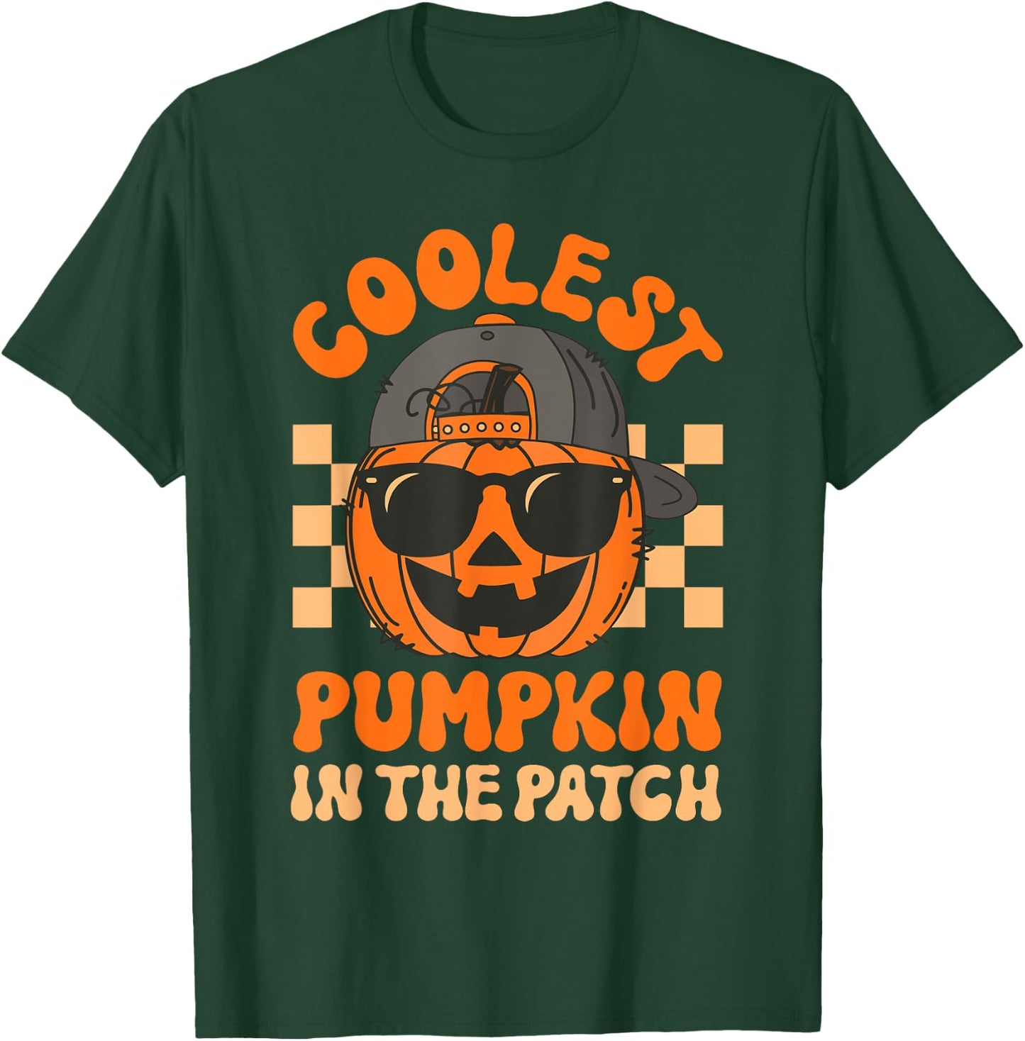 Groovy Coolest Pumpkin In The Patch Halloween For Boys Kids T-Shirt - T-Shirt | Forest