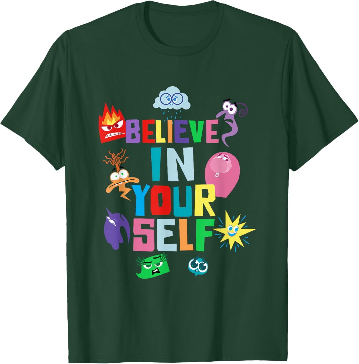 Disney Pixar Inside Out 2 Believe in Yourself Emotions Icons T-Shirt - T-Shirt | Forest