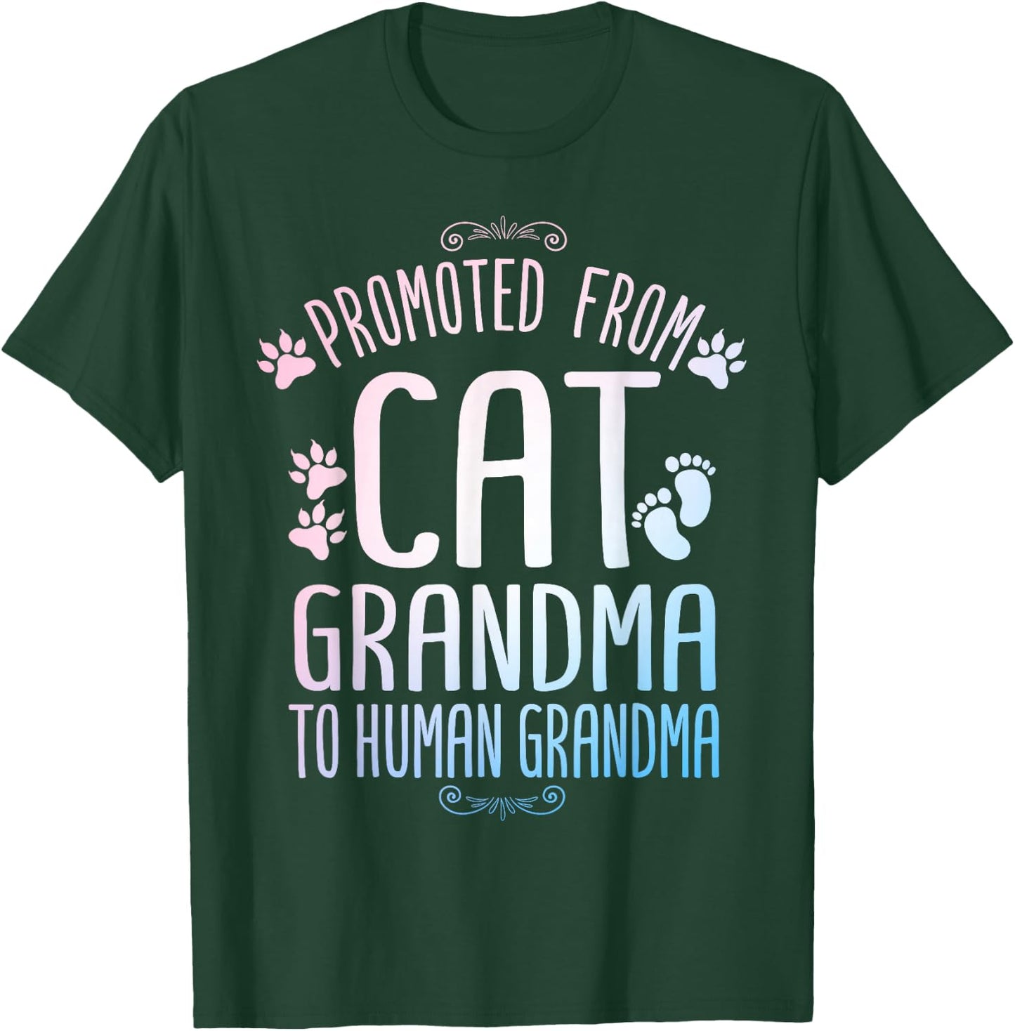 Cool Promoted To Grandma For Mom New Grandmother Cat Grandma Men Women Girls Kids T-Shirt - T-Shirt | Forest