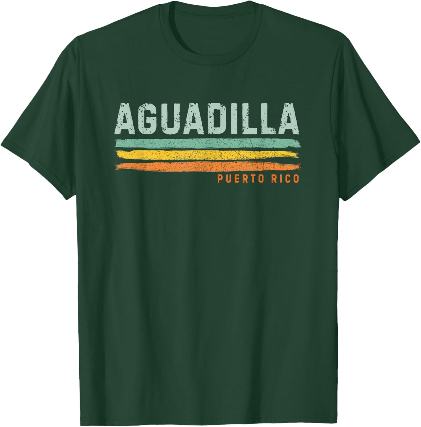 Vintage Stripes Aguadilla PR T-Shirt - T-Shirt | Forest