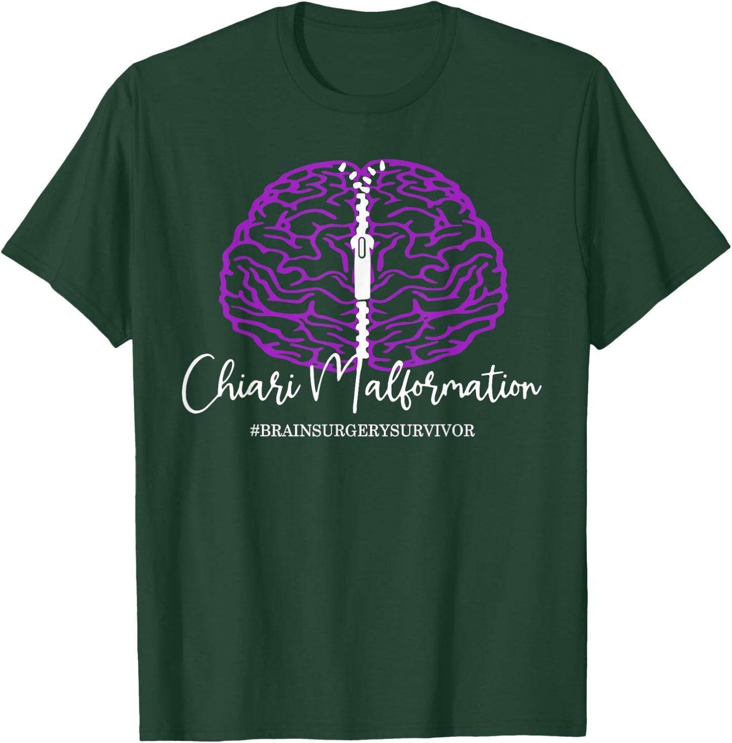 Chiari malformation - ACM awareness - zipperhead - brain T-Shirt - T-Shirt | Forest