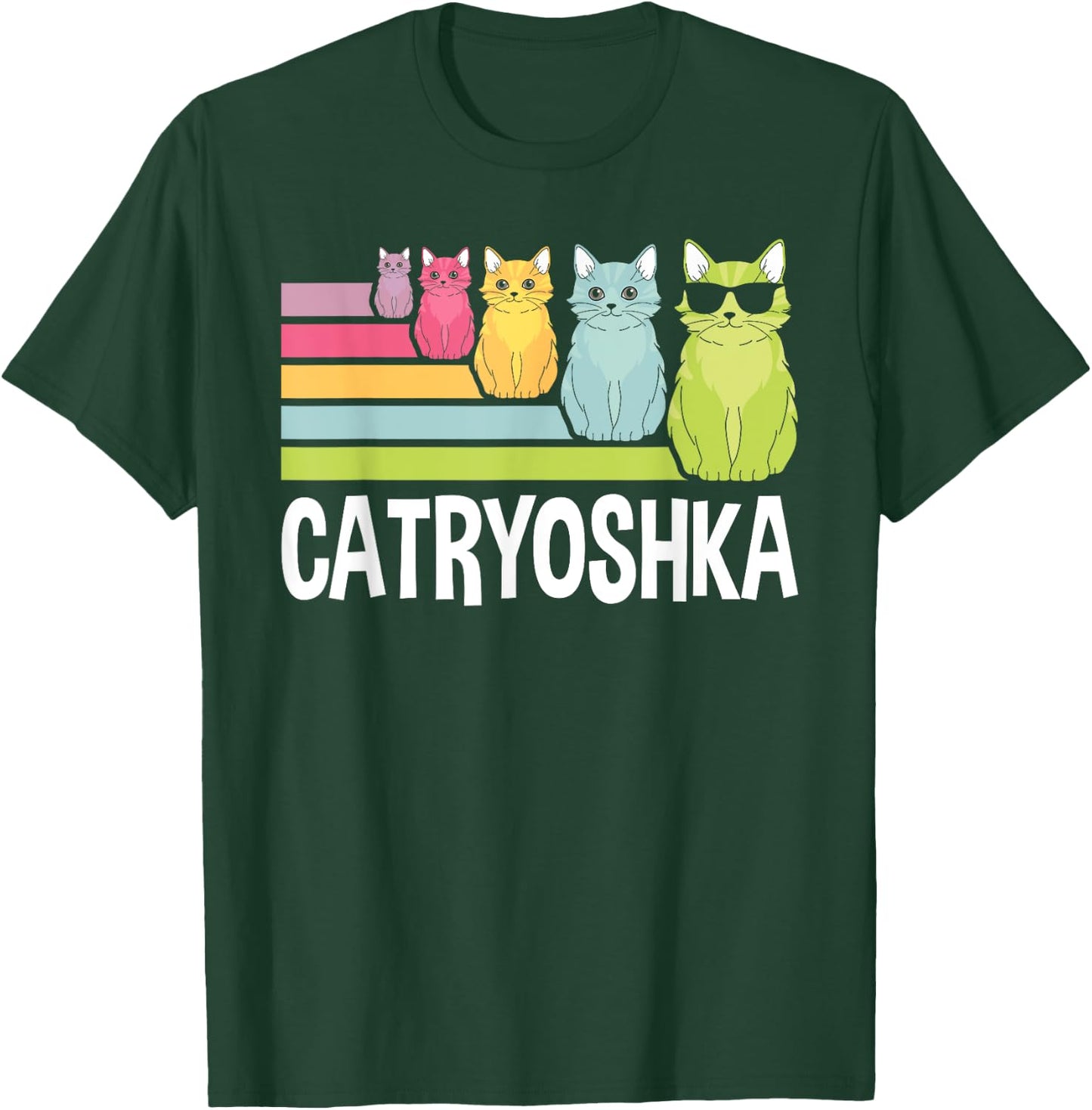 Catryoshka Cute Cats Matryoshka Russian Nesting Doll T-Shirt - T-Shirt | Forest