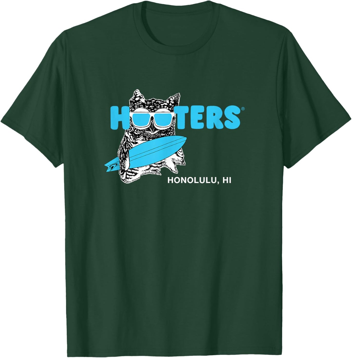 Hooters Honolulu Hawaii Surfing Hootie The Owl Restaurant T-Shirt - T-Shirt | Forest