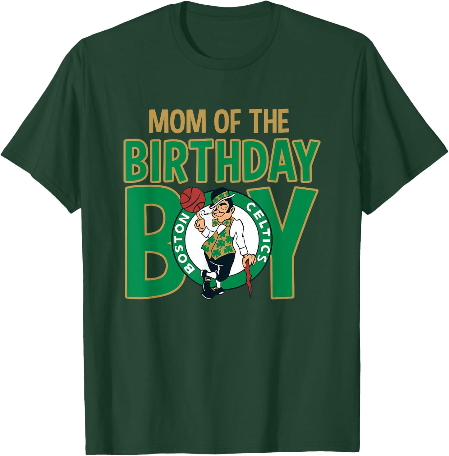 NBA Boston Celtics Mom Of The Birthday Boy T-Shirt - T-Shirt | Forest