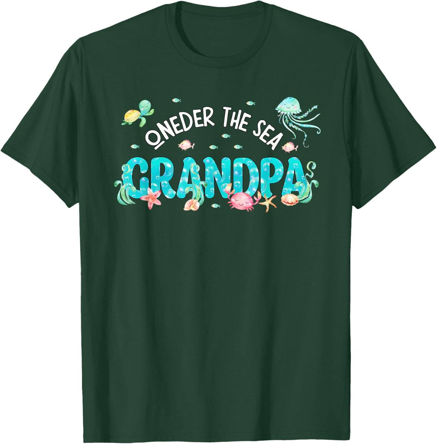 Under Sea Grandpa Birthday Girl Boy Matching Family Party T-Shirt - T-Shirt | Forest